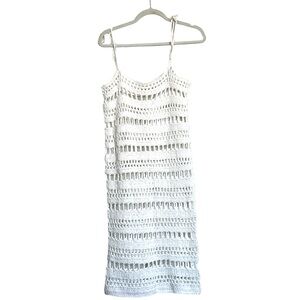 Hand made Crochet Beach Coverup Tunic White size medium